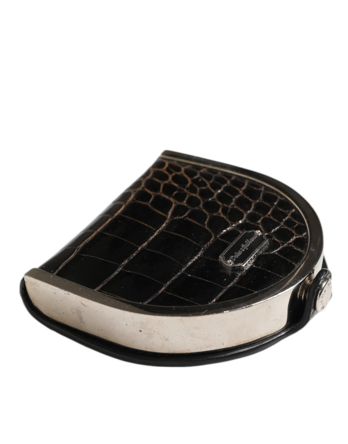 Portamonete da uomo Dolce & Gabbana in pelle di coccodrillo lucida nera
