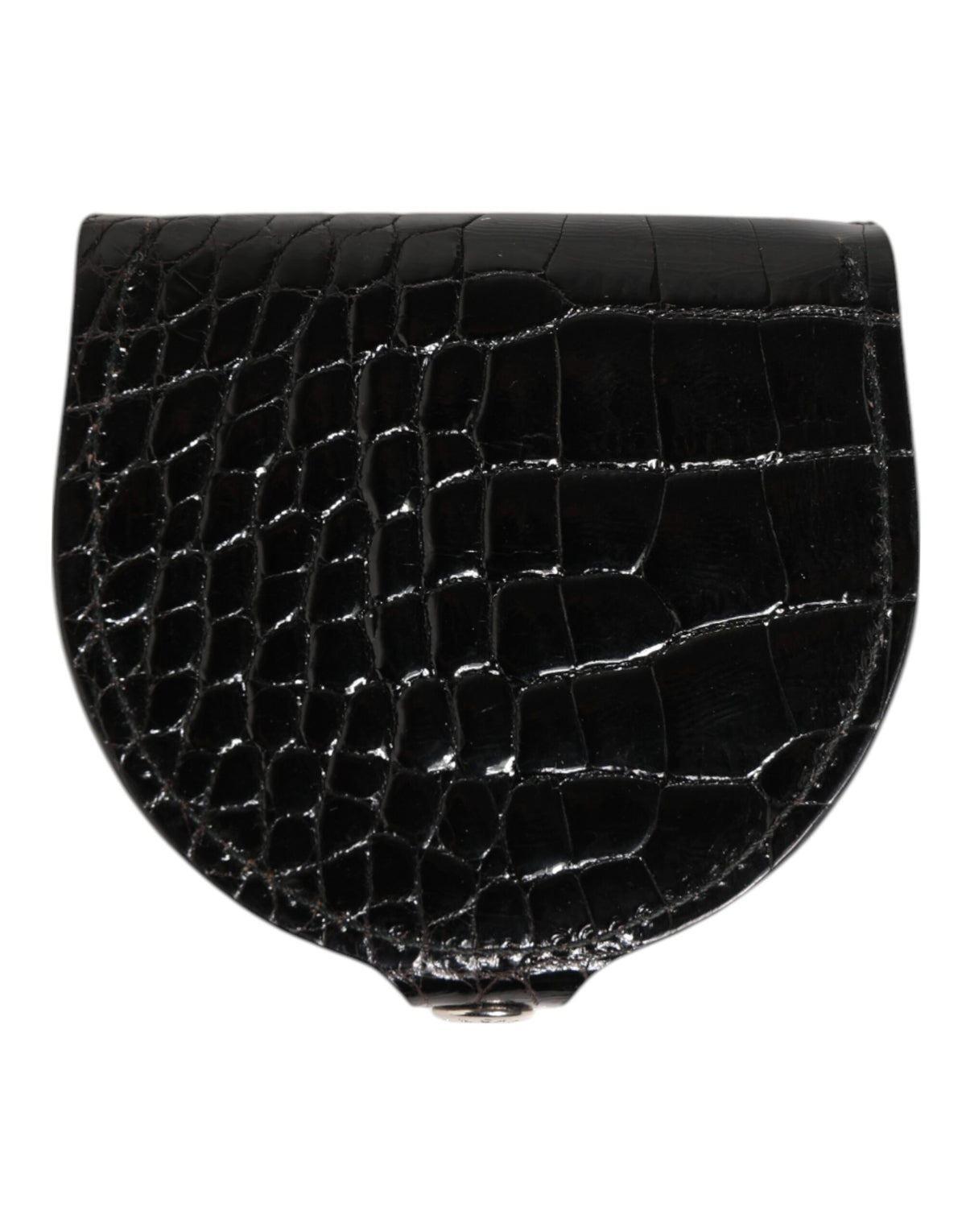 Portamonete da uomo Dolce & Gabbana in pelle di coccodrillo lucida nera