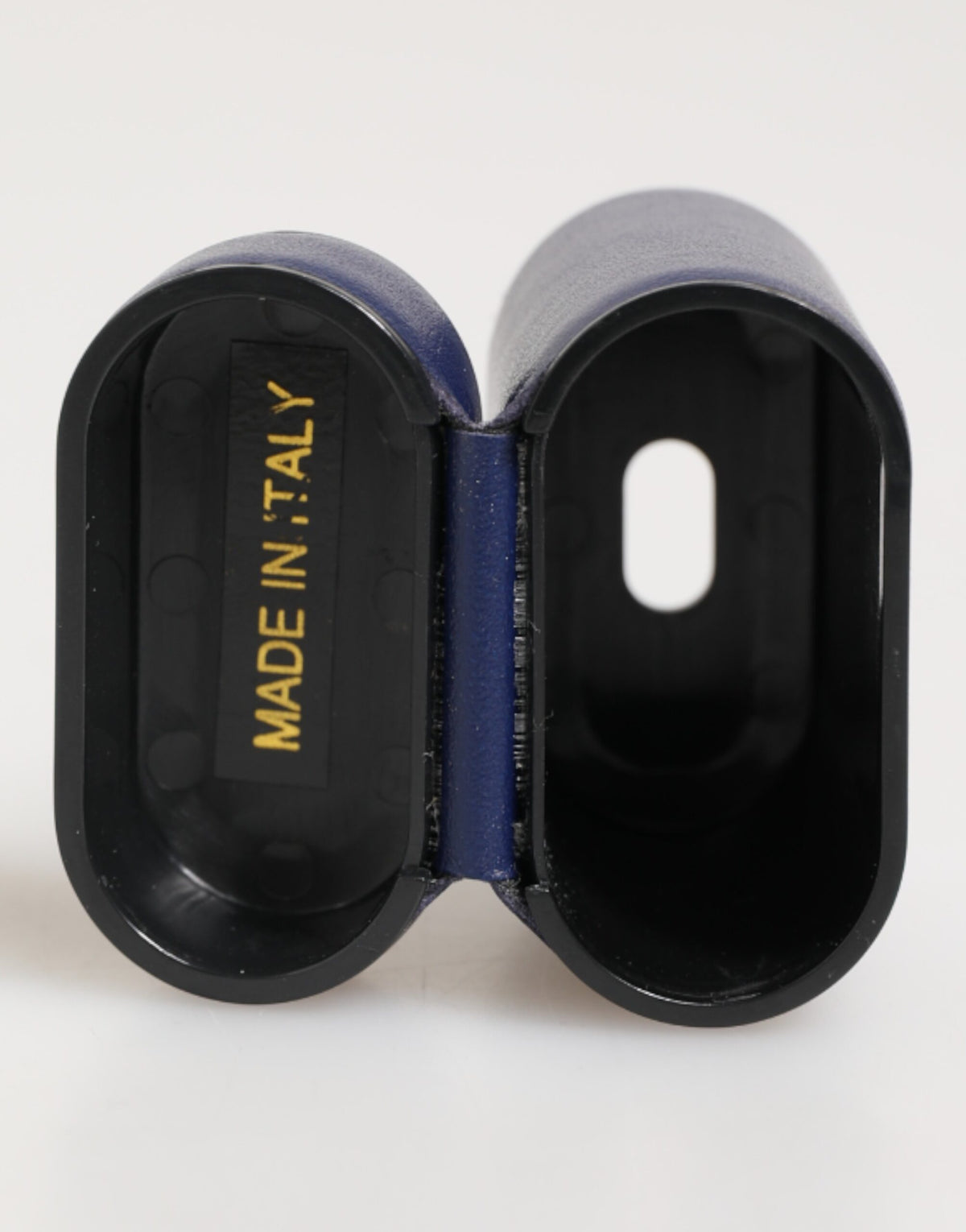 Custodia Dolce & Gabbana in pelle blu con logo stampato per Airpods da uomo