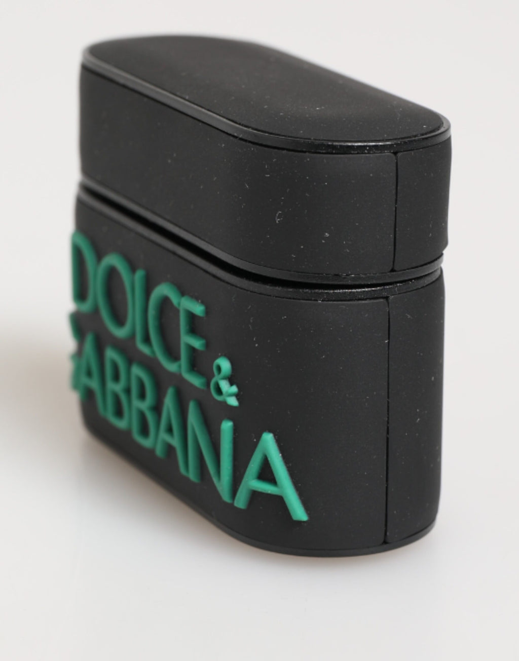 Custodia per Airpods Dolce & Gabbana Nera Menta in Gomma con Logo in Rilievo