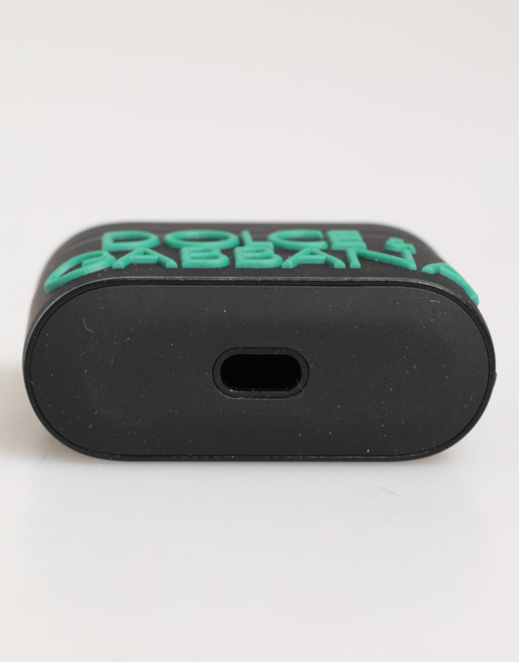 Custodia per Airpods Dolce & Gabbana Nera Menta in Gomma con Logo in Rilievo