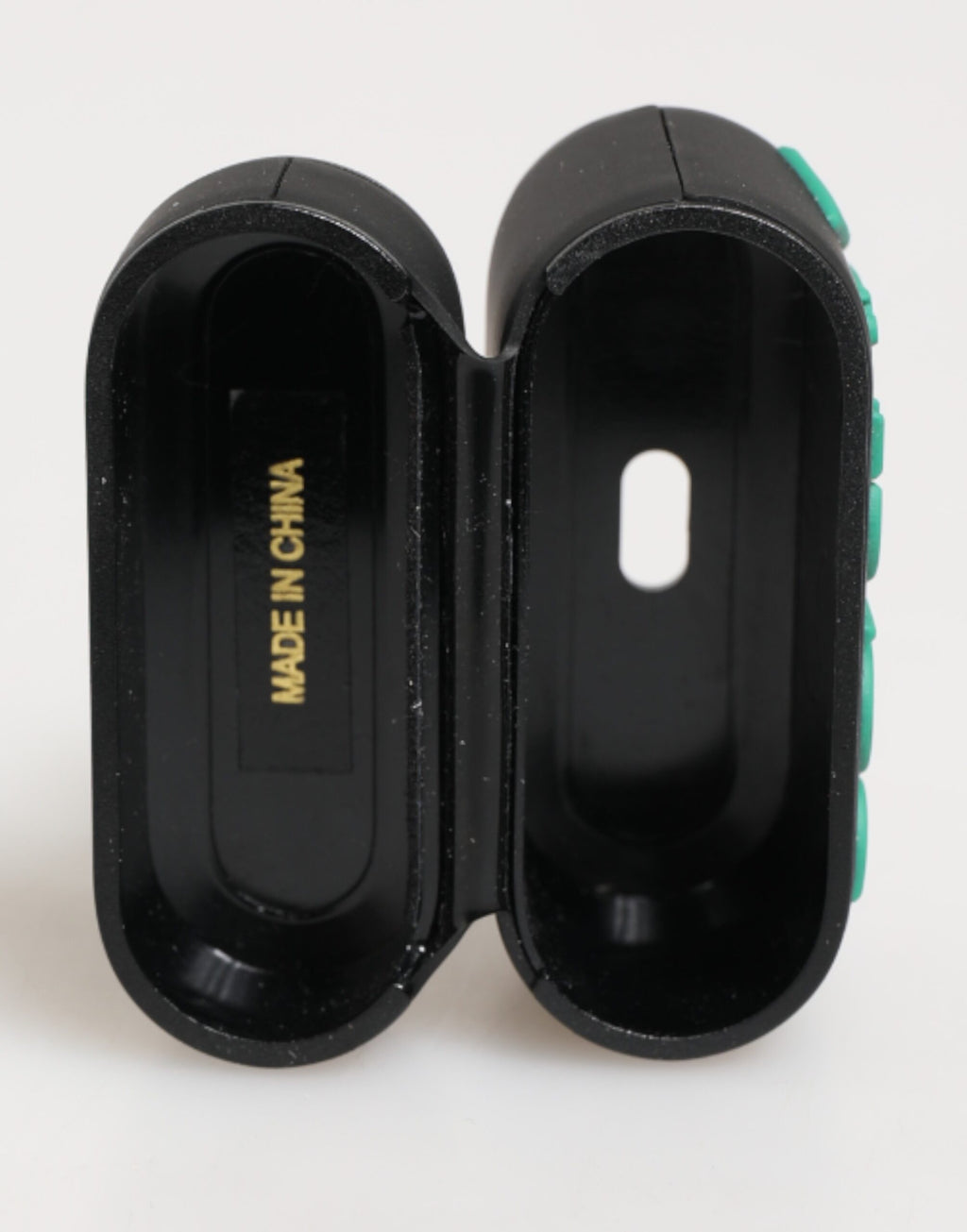 Custodia per Airpods Dolce & Gabbana Nera Menta in Gomma con Logo in Rilievo