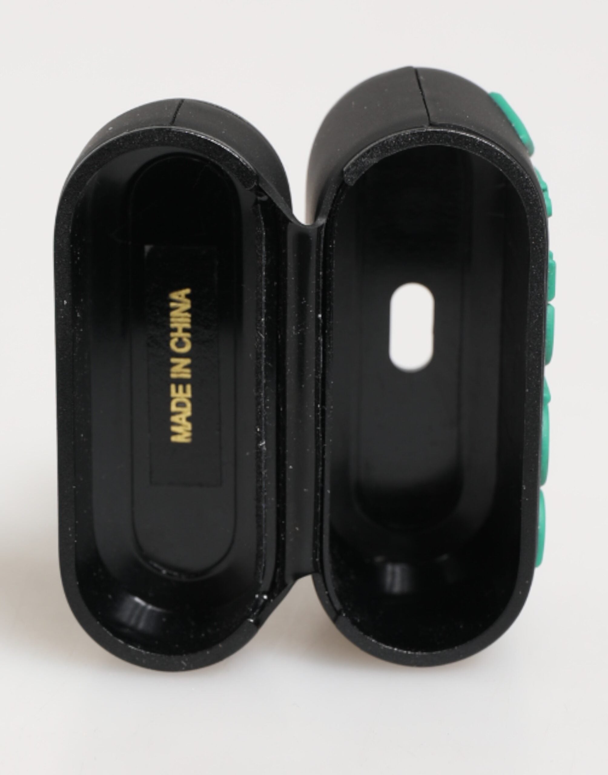 Custodia per Airpods Dolce & Gabbana Nera Menta in Gomma con Logo in Rilievo