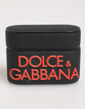 Dolce & Gabbana Black Orange Rubber Logo Embossed Accessory Airpods Case