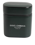 Custodia per Airpods Dolce & Gabbana in pelle di vitello verde militare con logo e patta