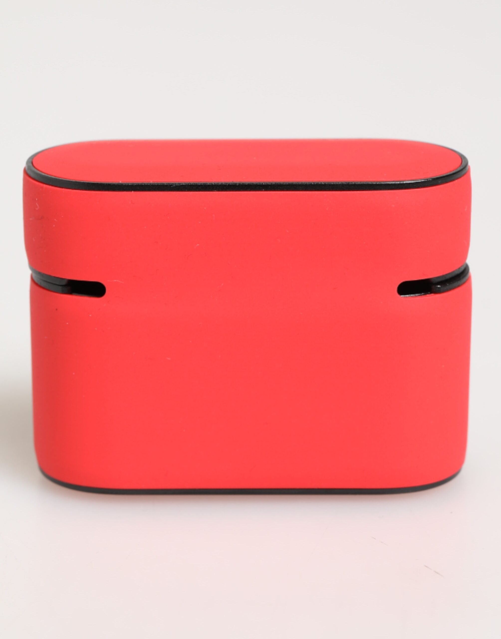 Dolce & Gabbana Custodia per Airpods da Uomo in PVC Rosso Goffrato Logo DG