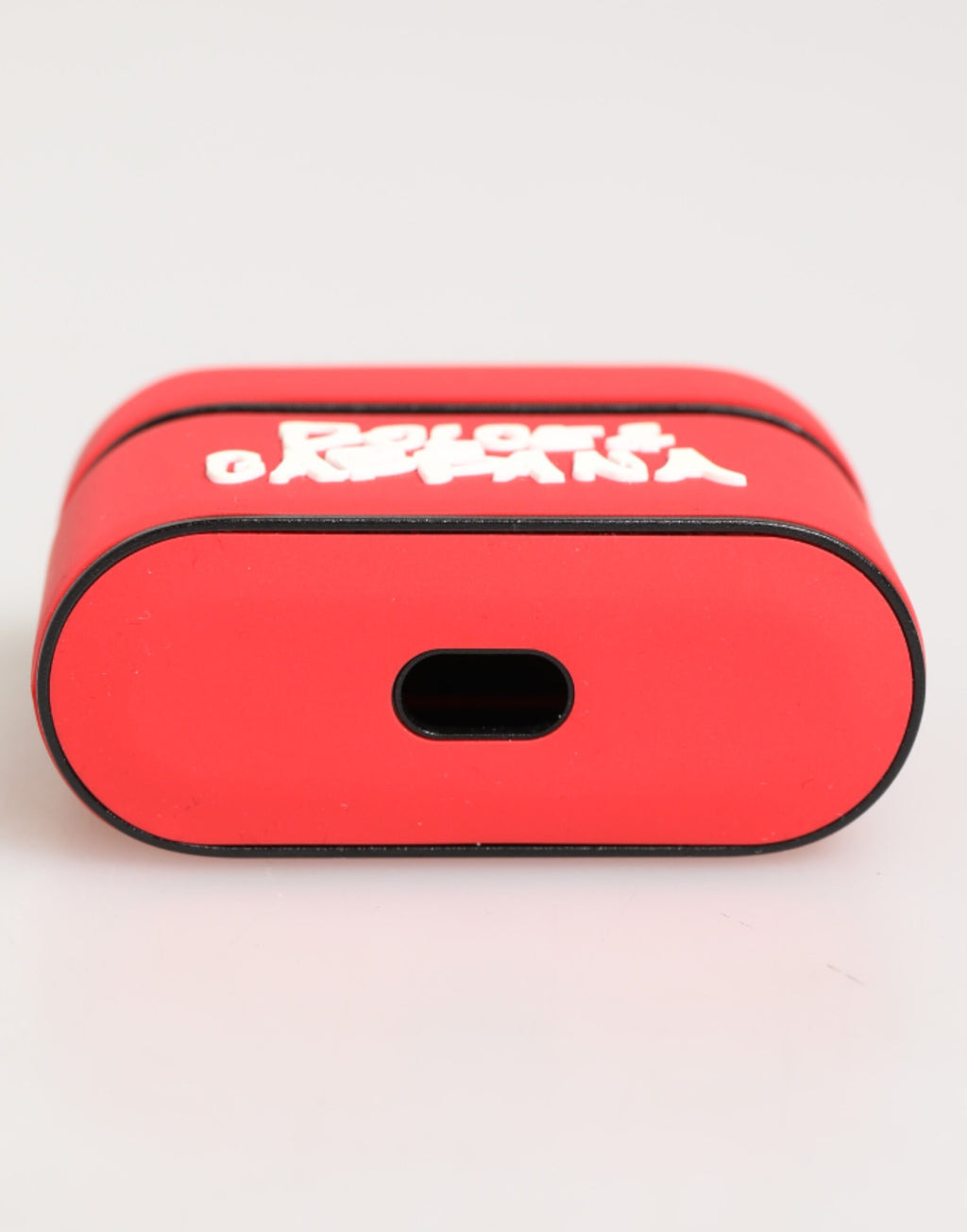Dolce & Gabbana Custodia per Airpods da Uomo in PVC Rosso Goffrato Logo DG