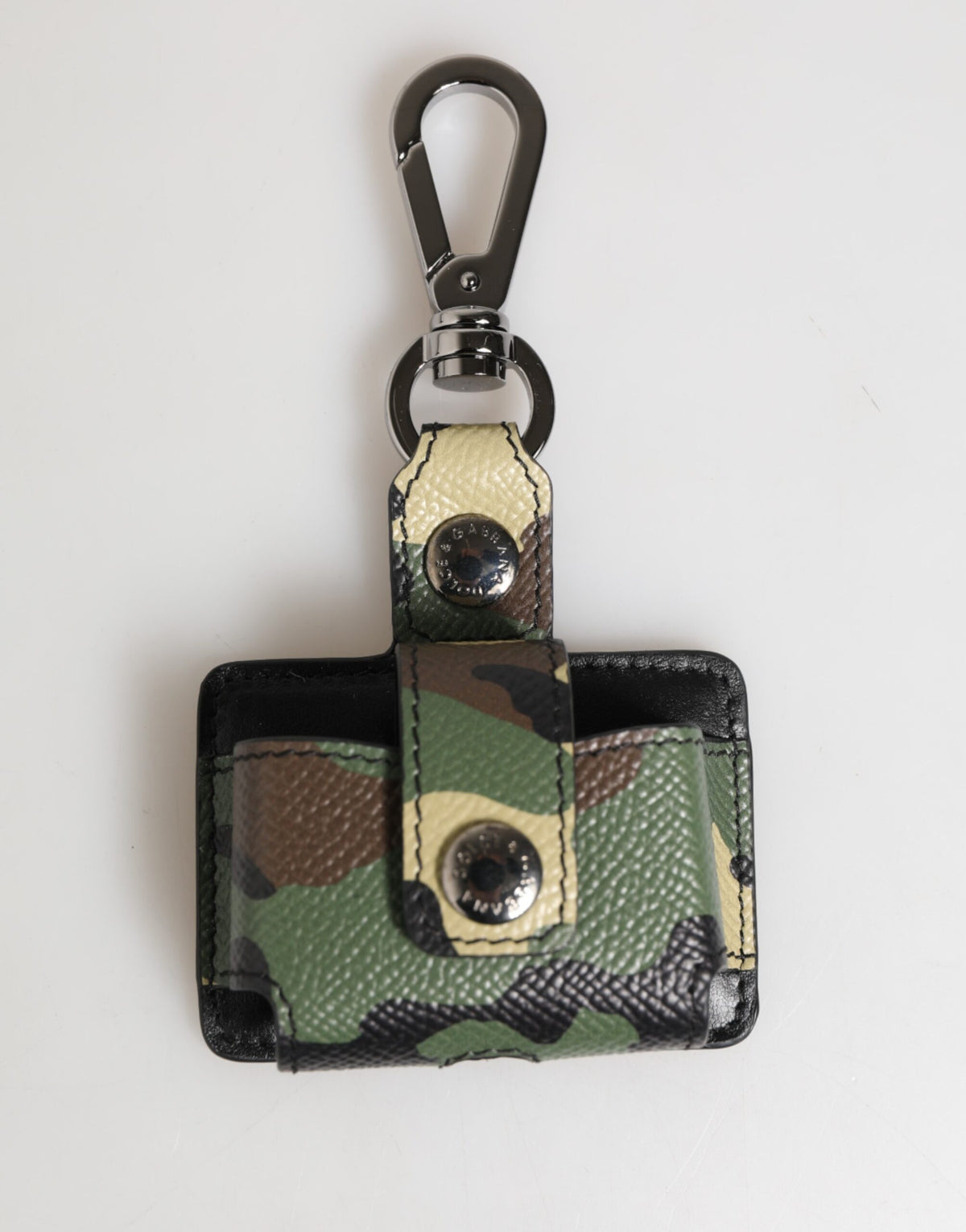 Custodia per AirPods Dolce & Gabbana in pelle mimetica multicolore con accessorio in metallo