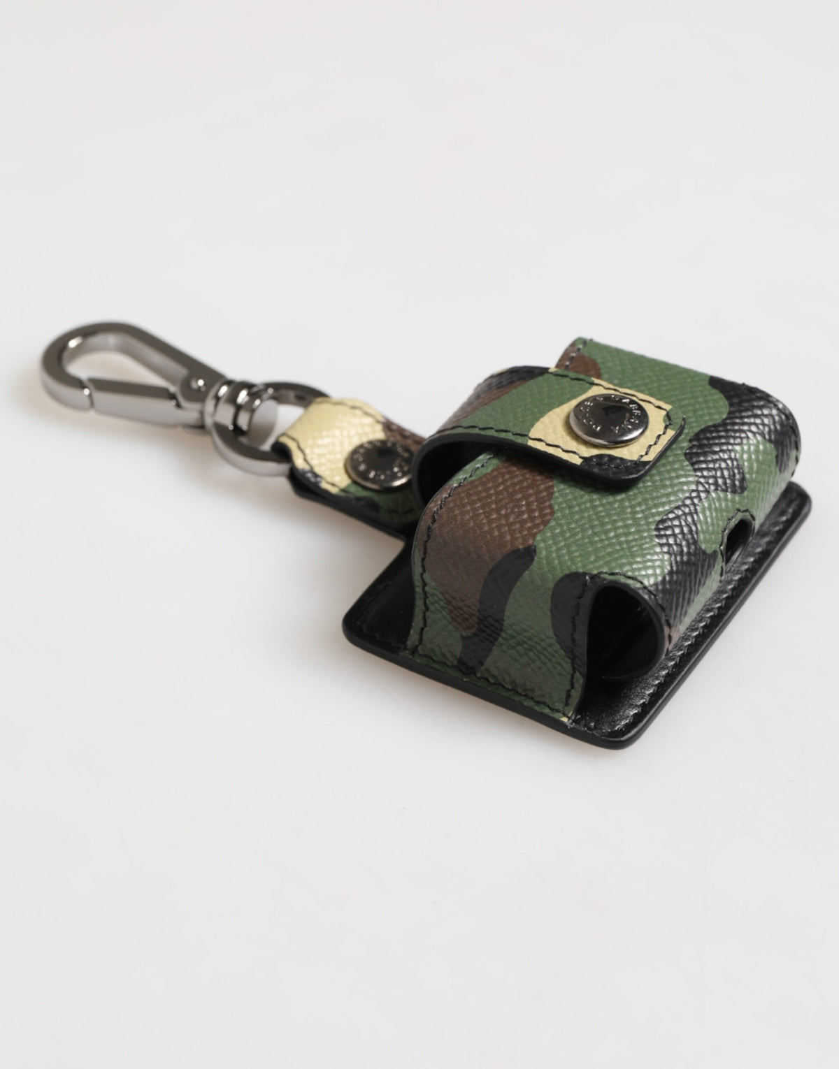 Custodia per AirPods Dolce & Gabbana in pelle mimetica multicolore con accessorio in metallo