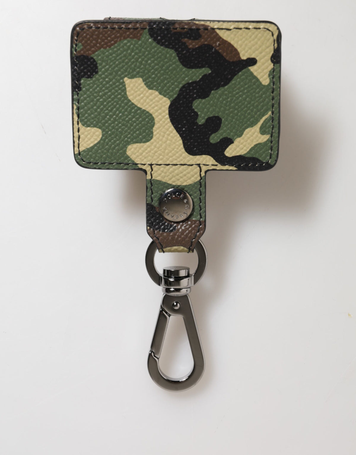 Custodia per AirPods Dolce & Gabbana in pelle mimetica multicolore con accessorio in metallo