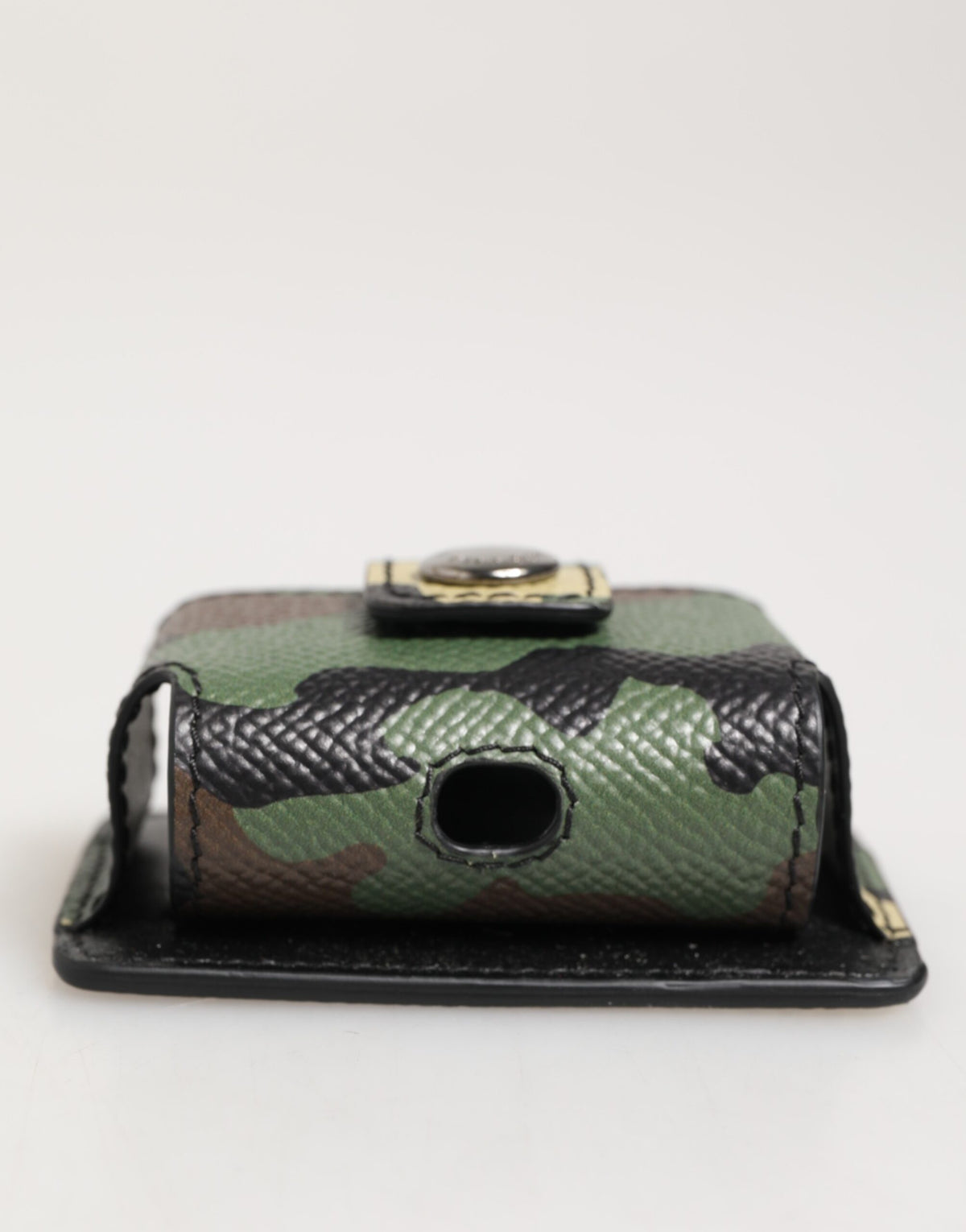Custodia per AirPods Dolce & Gabbana in pelle mimetica multicolore con accessorio in metallo