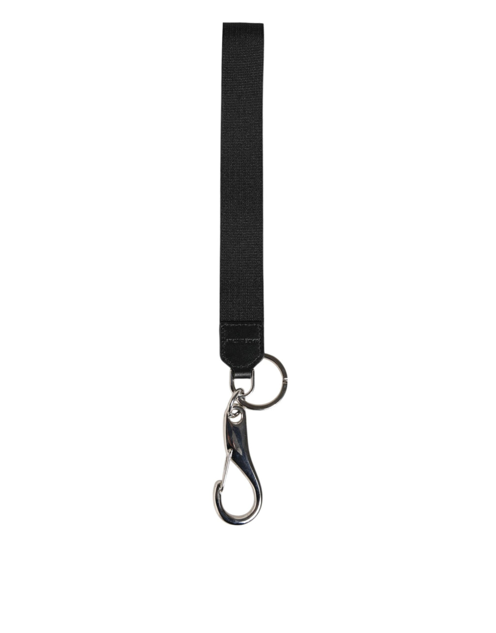 Portachiavi Dolce & Gabbana in nylon nero bordeaux con logo DG e corona