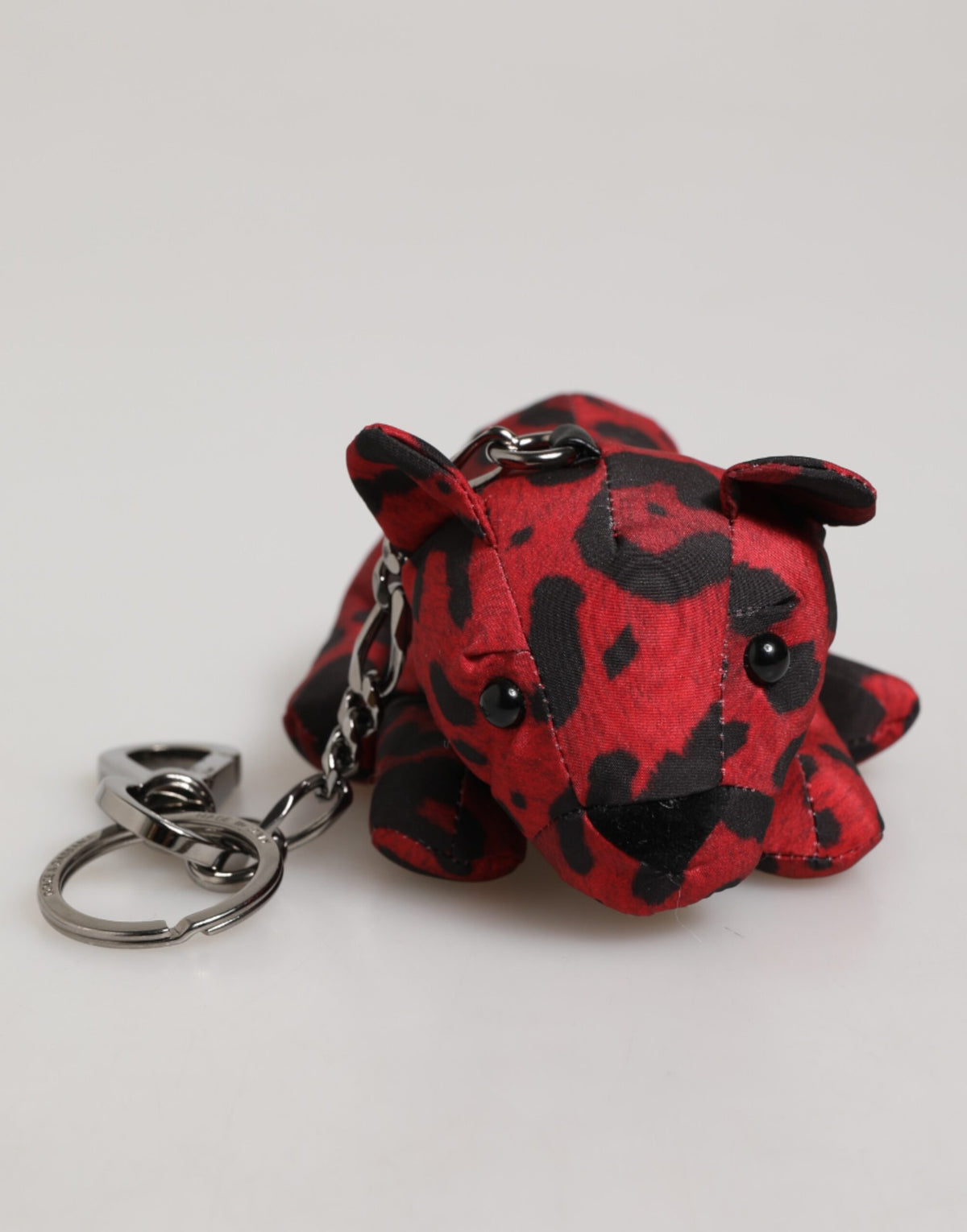 Dolce & Gabbana Portachiavi/Ciondolo da borsa in poliestere rosso e nero a forma di silhouette animale