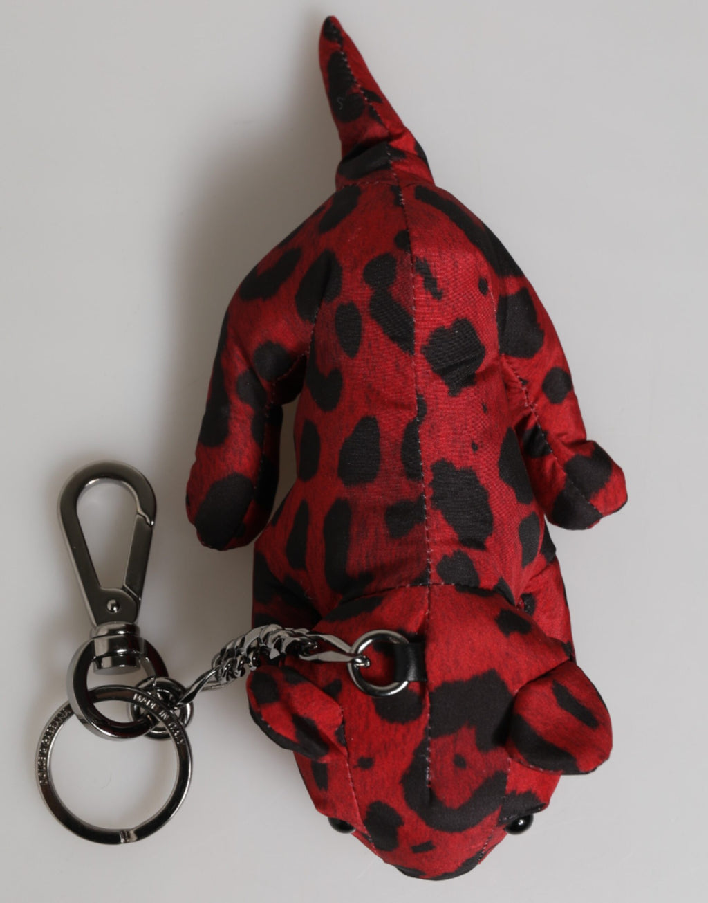 Dolce & Gabbana Portachiavi/Ciondolo da borsa in poliestere rosso e nero a forma di silhouette animale