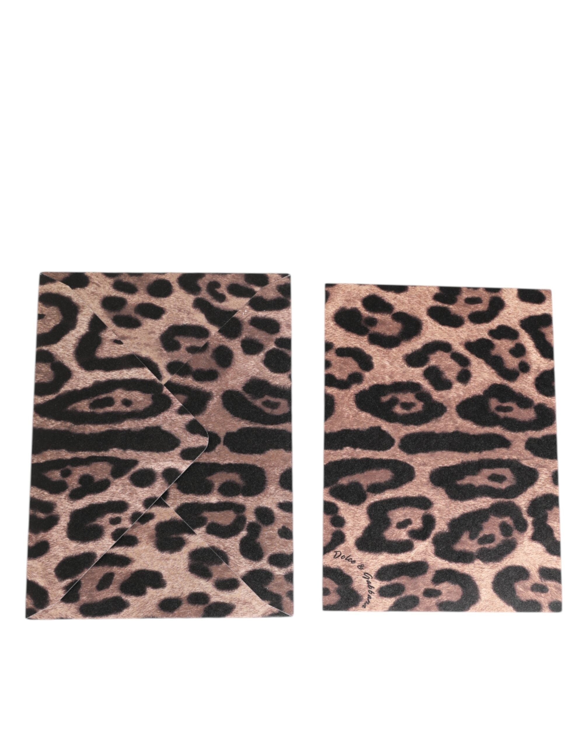 Porta cartoline in carta busta con stampa leopardata multicolore Dolce & Gabbana