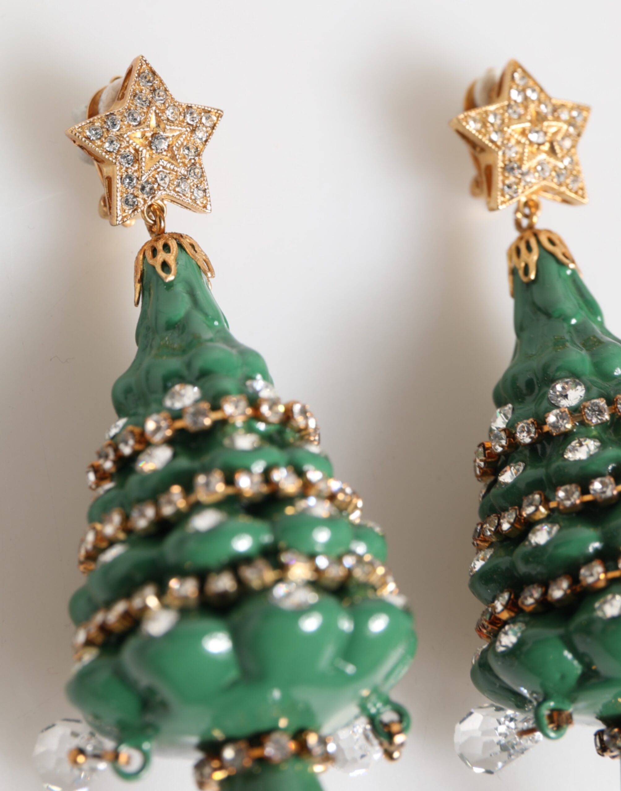 Orecchini Dolce & Gabbana Albero di Natale in Ottone Dorato Multicolore