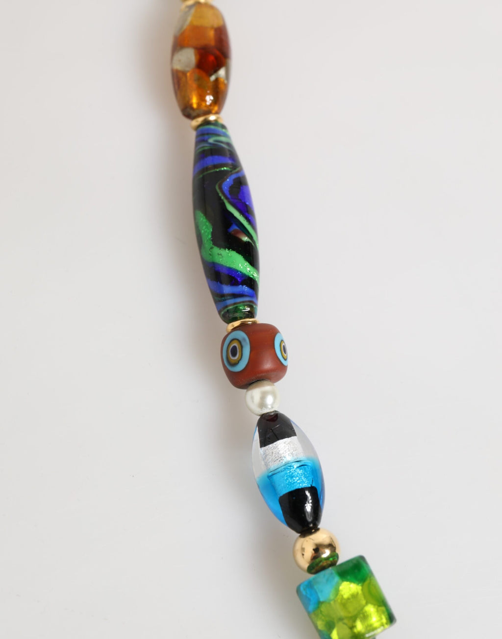 Collana da donna Dolce & Gabbana in ottone con perle di vetro di Murano multicolore