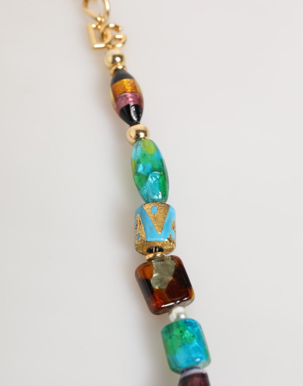 Collana da donna Dolce & Gabbana in ottone con perle di vetro di Murano multicolore