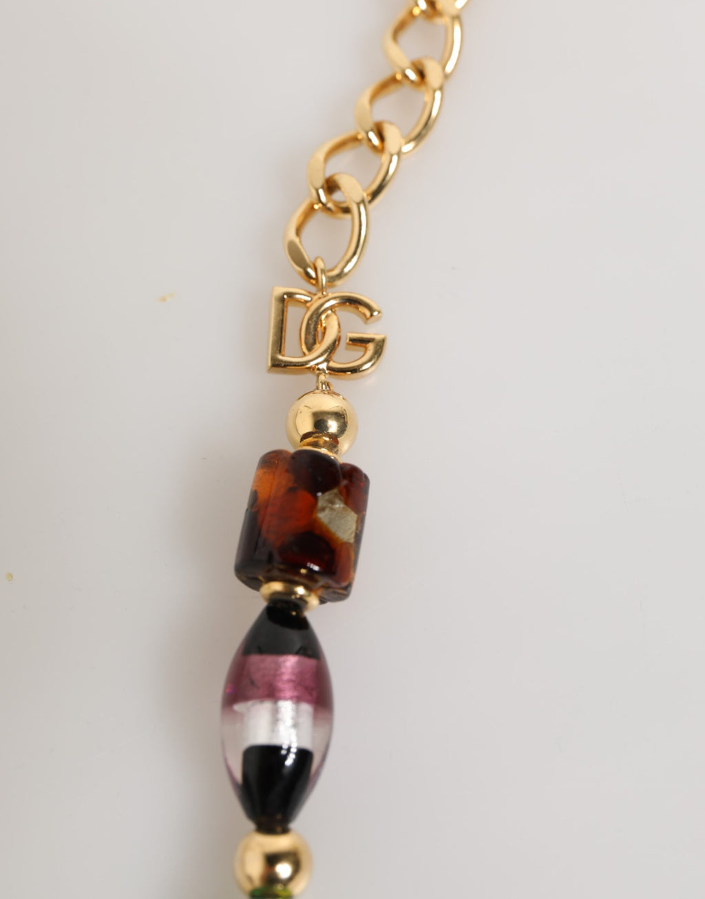 Collana da donna Dolce & Gabbana in ottone con perle di vetro di Murano multicolore