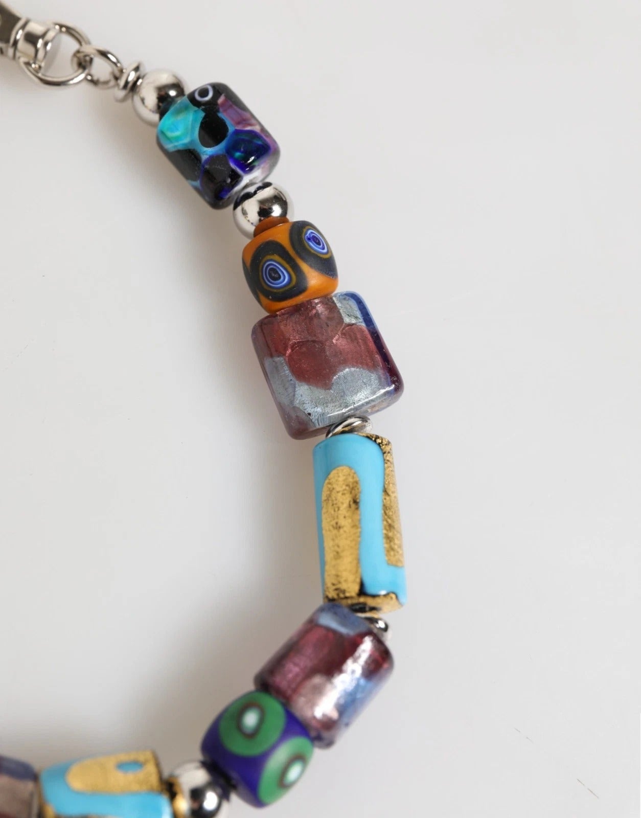 Dolce & Gabbana Collana Multicolor in Ottone e Zamak con Perline in Vetro di Murano