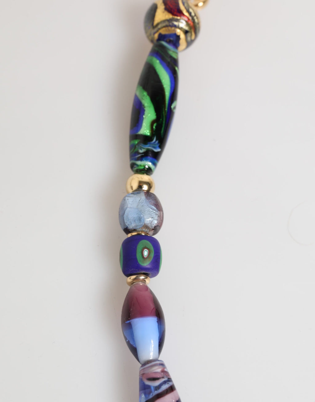 Dolce & Gabbana Collana in Ottone Dorato con Perle di Vetro di Murano Multicolori