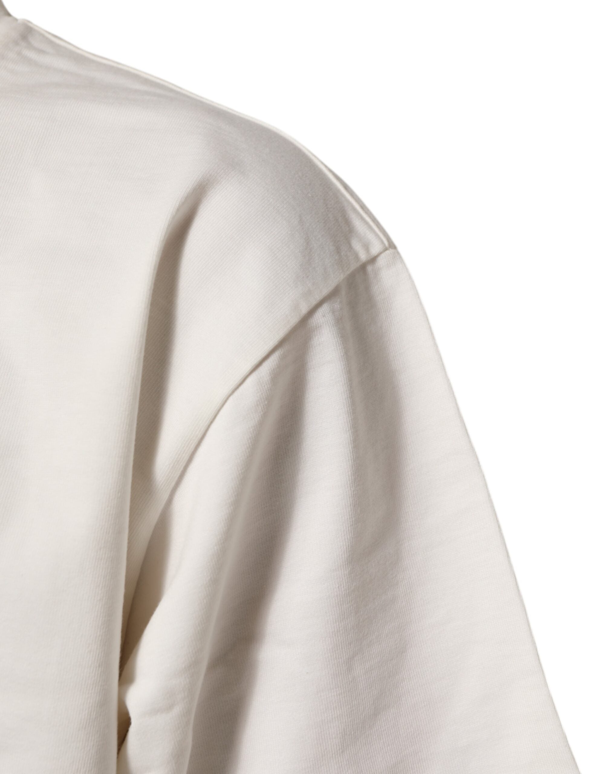 T-shirt da uomo girocollo in cotone bianco con stampa logo Dolce & Gabbana