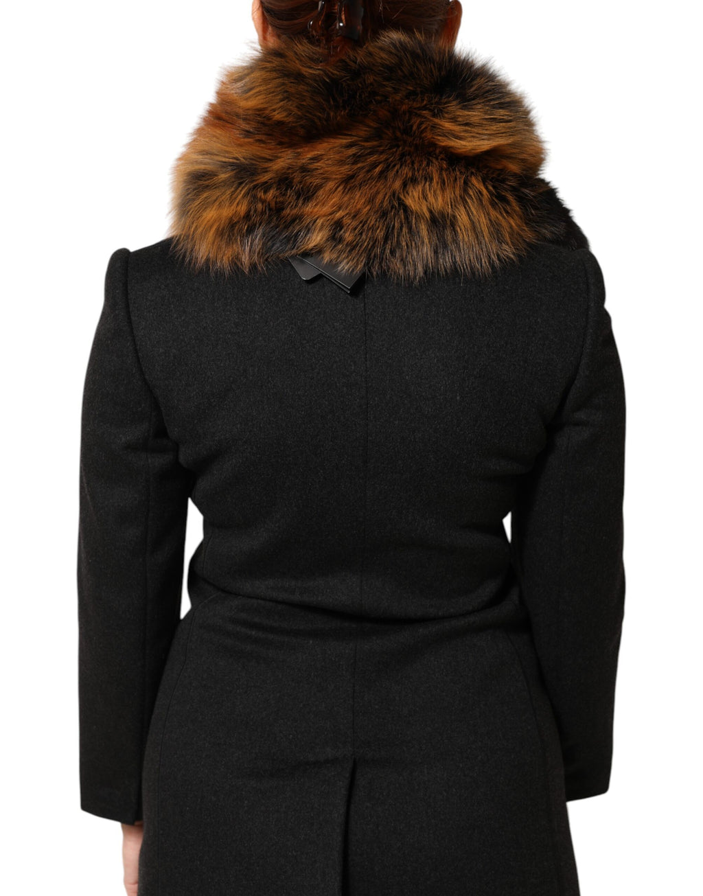 Sciarpa scaldacollo in cashmere con pelliccia di volpe rossa Dolce & Gabbana marrone