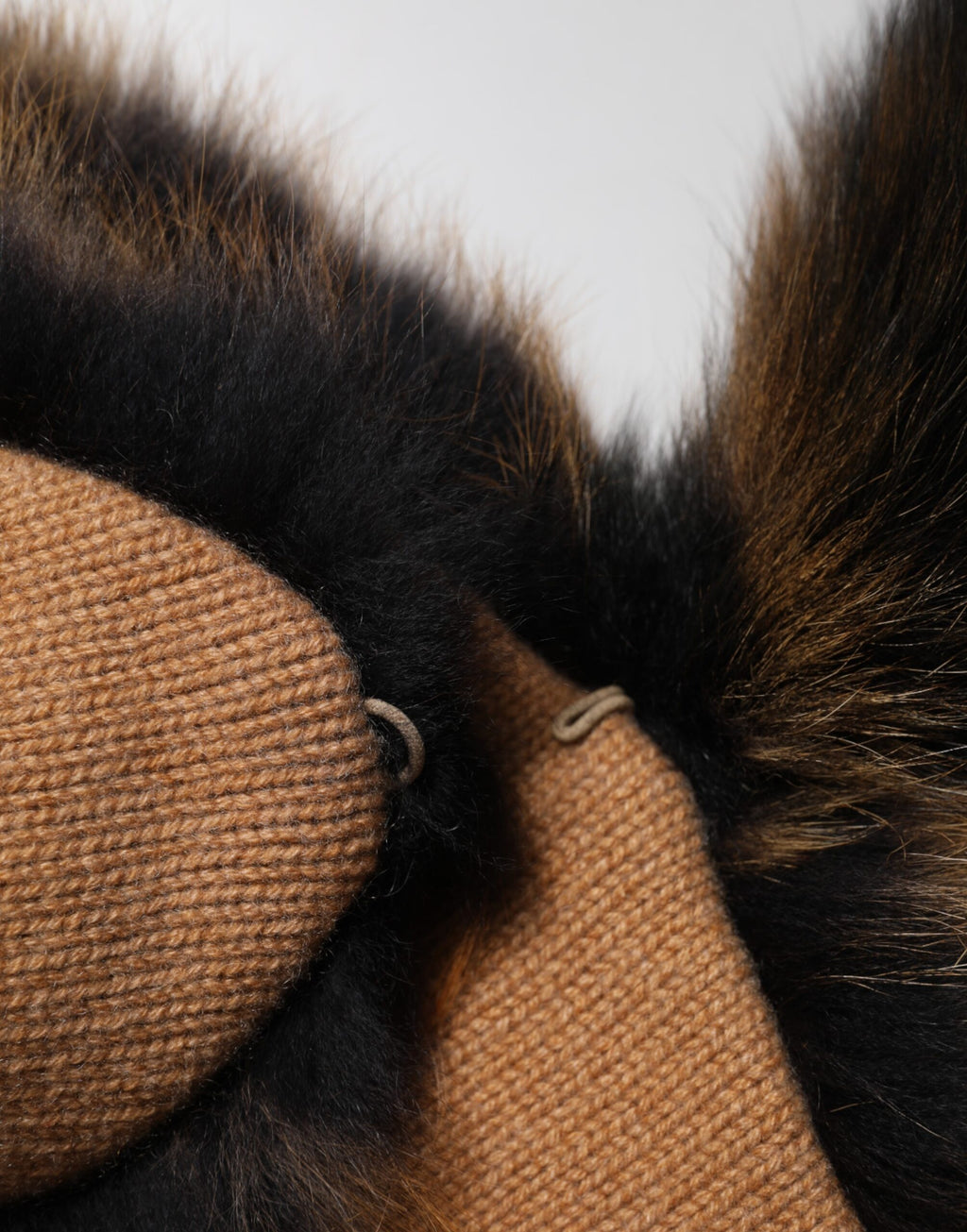 Sciarpa scaldacollo in cashmere con pelliccia di volpe rossa Dolce & Gabbana marrone