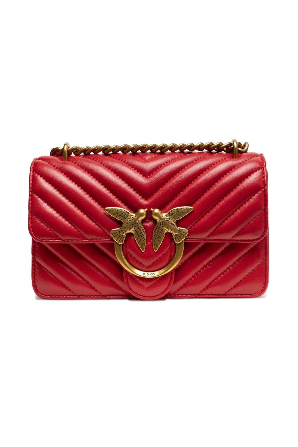 Borsa a Spalla Mini PINKO Love One in Pelle Rossa
