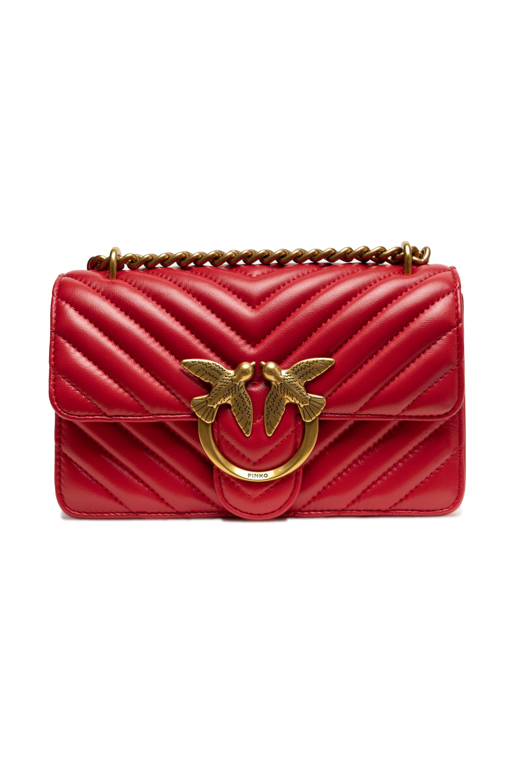 Borsa a Spalla Mini PINKO Love One in Pelle Rossa