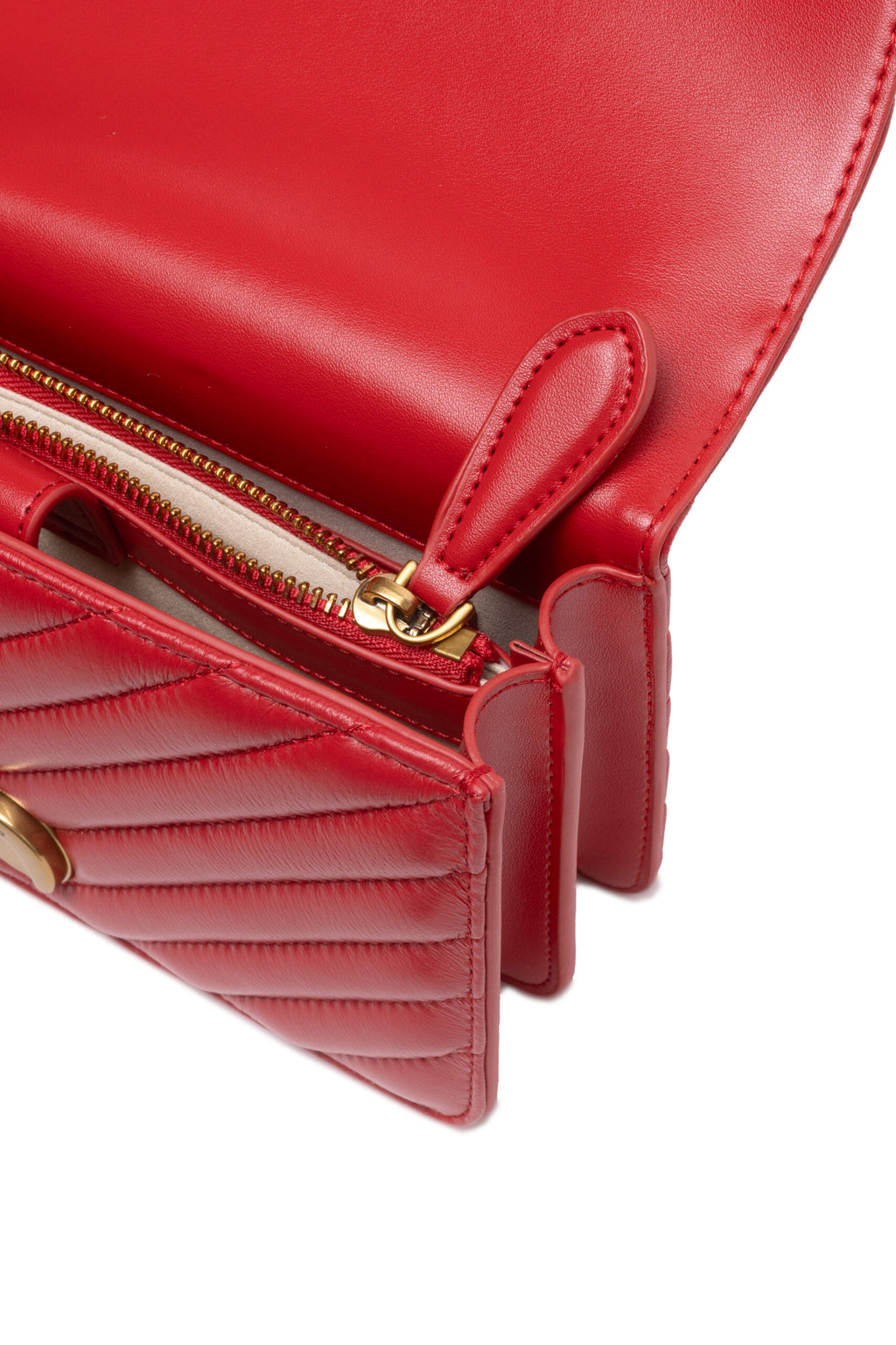 Borsa a Spalla Mini PINKO Love One in Pelle Rossa