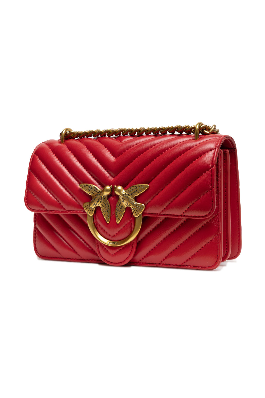 Borsa a Spalla Mini PINKO Love One in Pelle Rossa