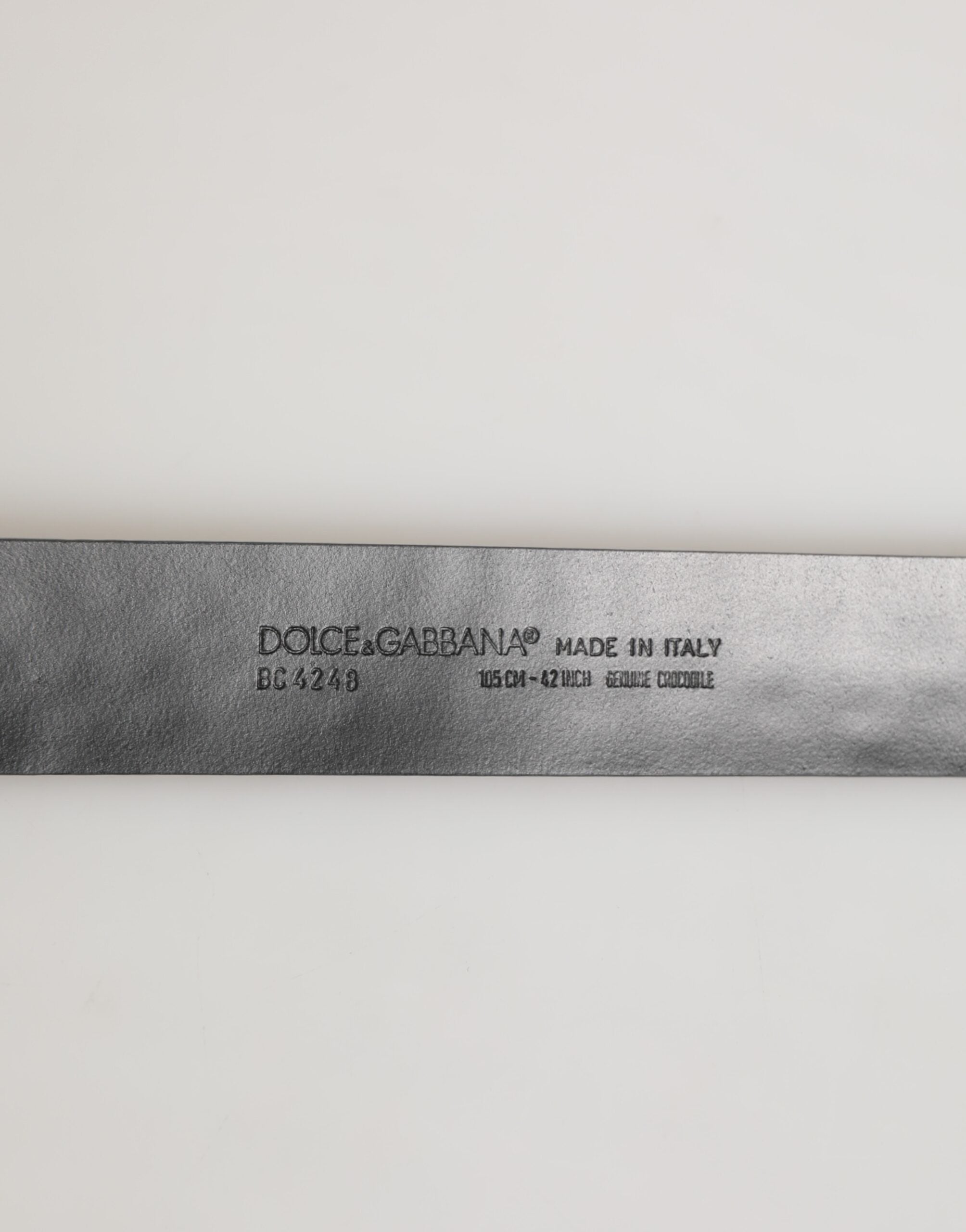 Dolce & Gabbana Black Exotic Leather DG Logo Buckle Belt
