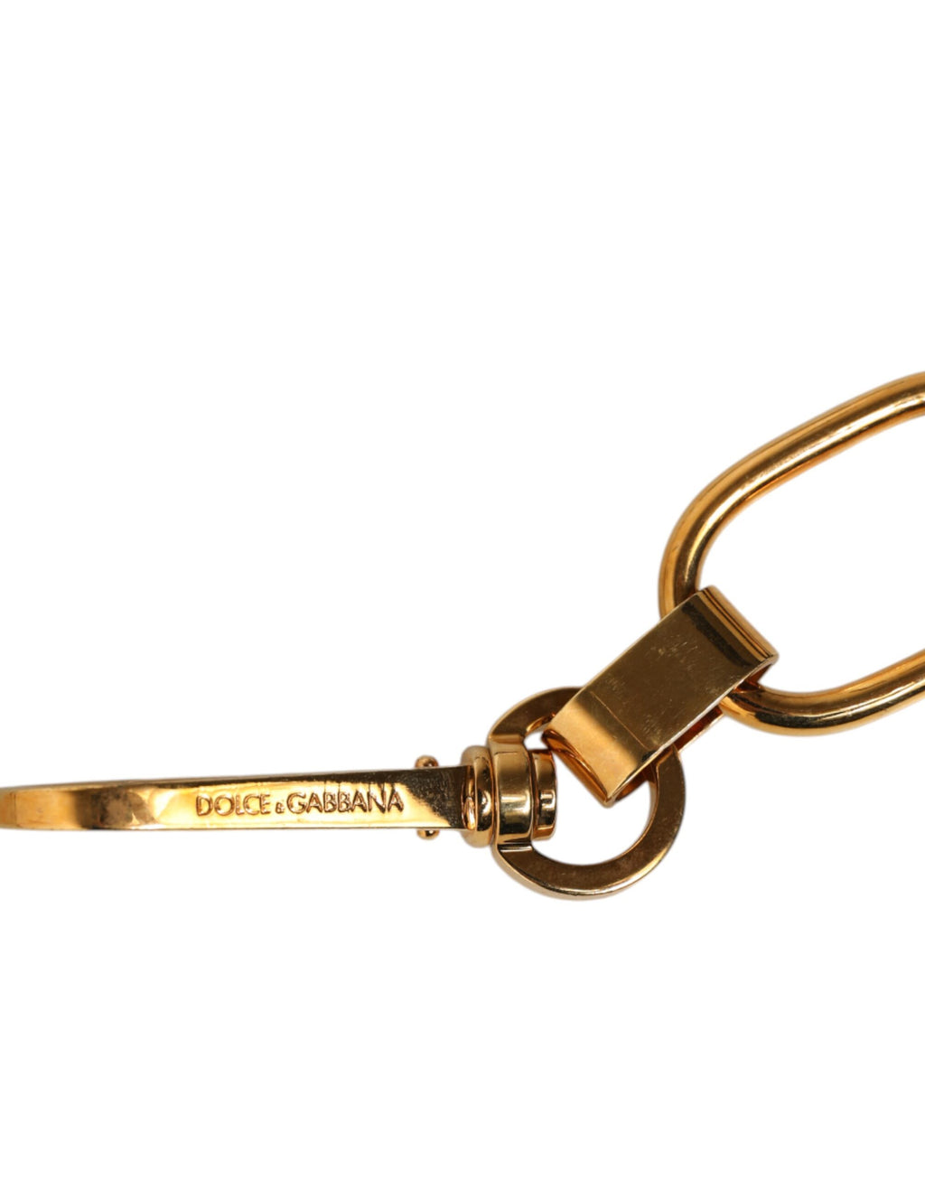 Dolce & Gabbana Tracolla Accessoria in Pelle Nera con Catena Dorata