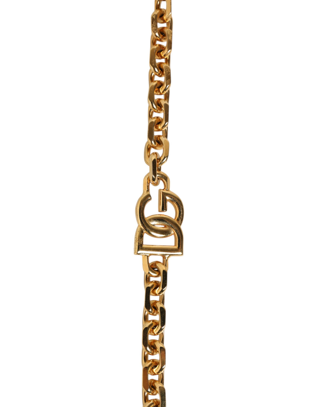 Dolce & Gabbana Tracolla Accessoria in Pelle Nera con Catena Dorata