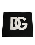 Sciarpa Dolce & Gabbana nera in cashmere con logo D&G, taglia unica da uomo