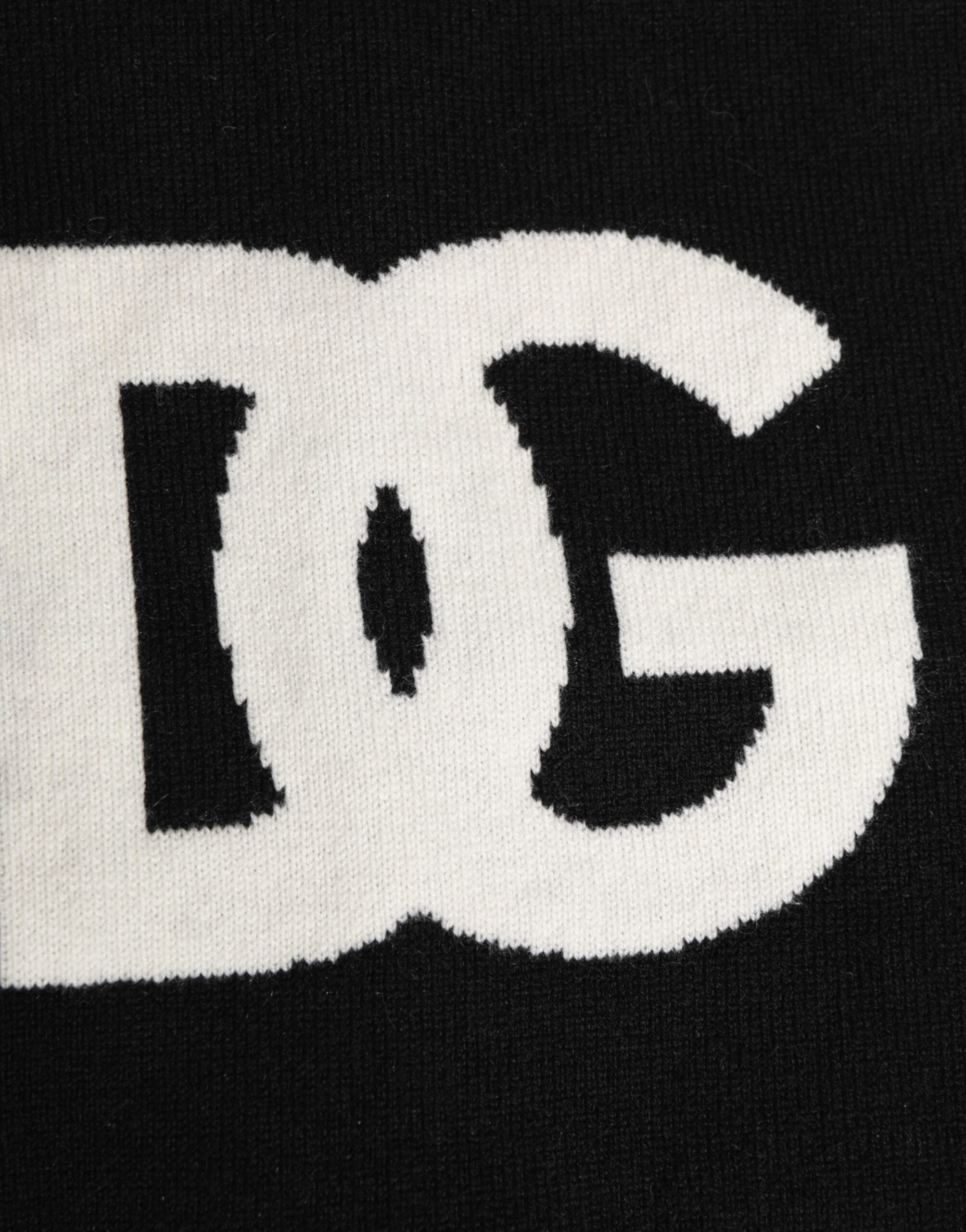 Sciarpa Dolce & Gabbana nera in cashmere con logo D&G, taglia unica da uomo
