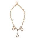 Collana girocollo Dolce & Gabbana con ciondolo a orologio in cristallo dorato