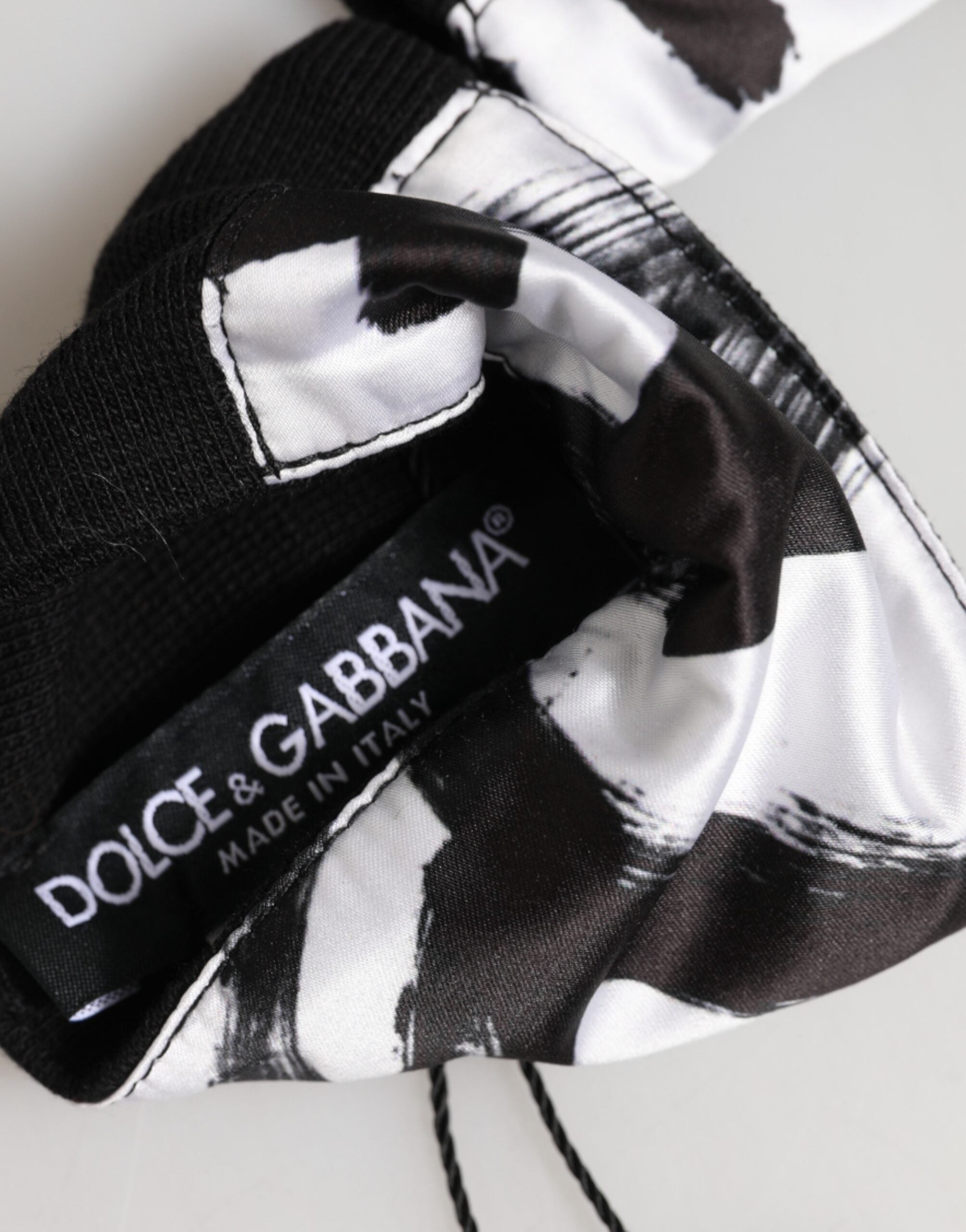 Dolce & Gabbana Bianco Nero DG Logo Seta 1 Paio Polsino