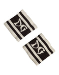 Dolce & Gabbana Polsino 1 Paio in Cotone Bianco Nero con Logo DG