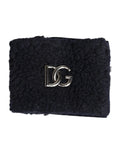 Dolce & Gabbana Black Polyester Logo Plaque Men One Size Wristband