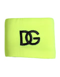 Dolce & Gabbana Braccialetto da uomo in seta verde giallo con logo DG