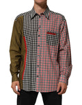 Camicia a quadri multicolore con colletto in cotone Dolce & Gabbana