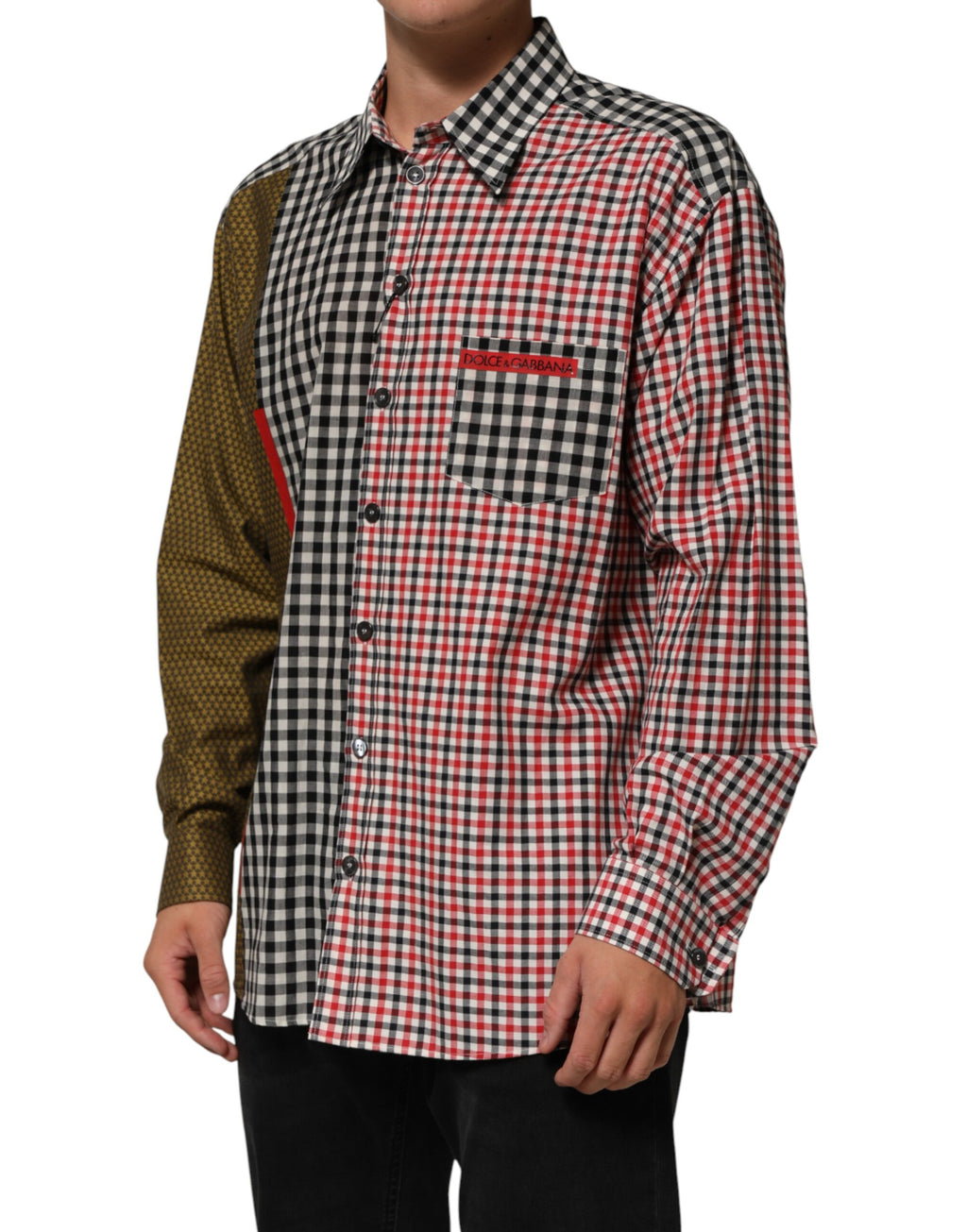 Camicia a quadri multicolore con colletto in cotone Dolce & Gabbana