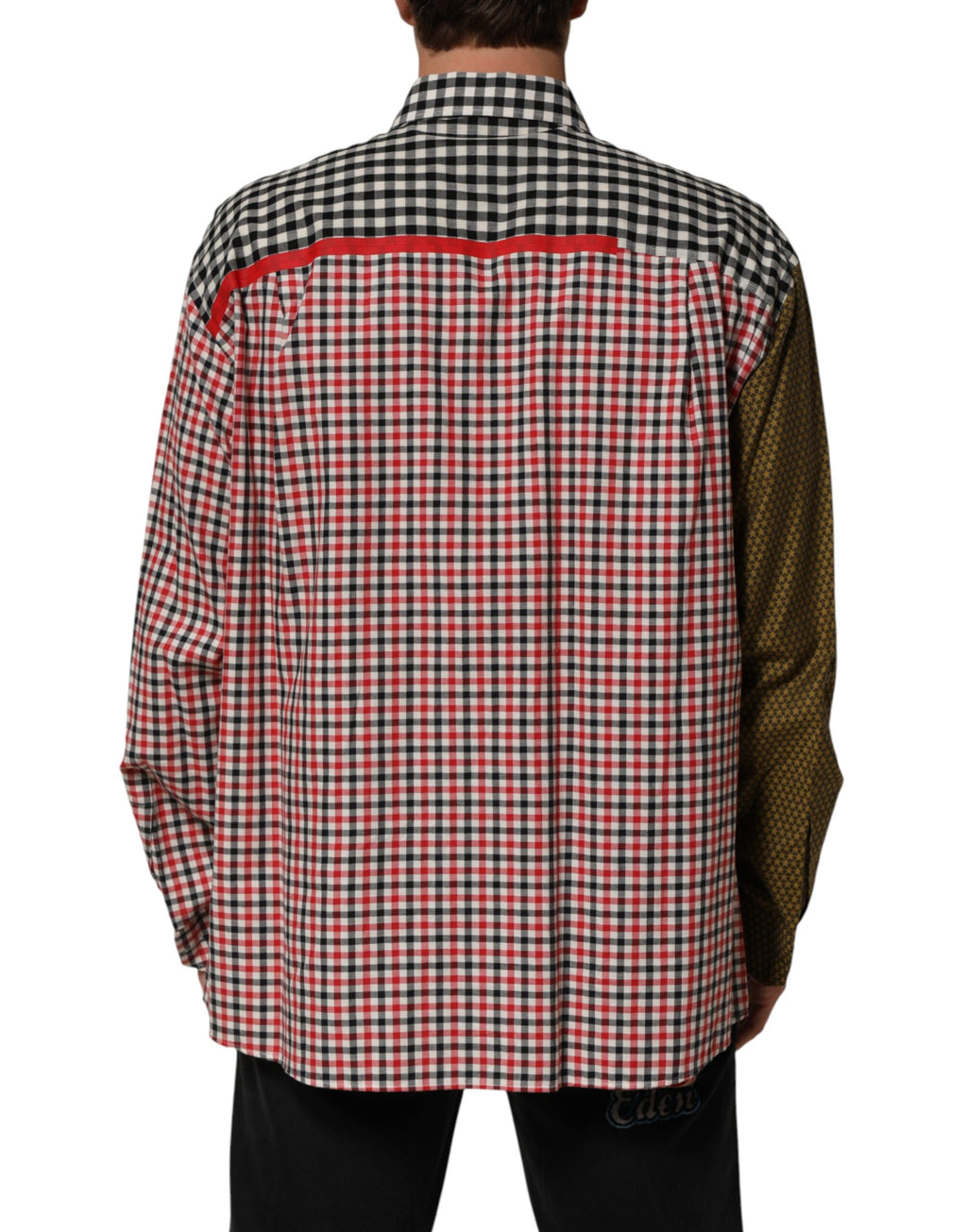 Camicia a quadri multicolore con colletto in cotone Dolce & Gabbana