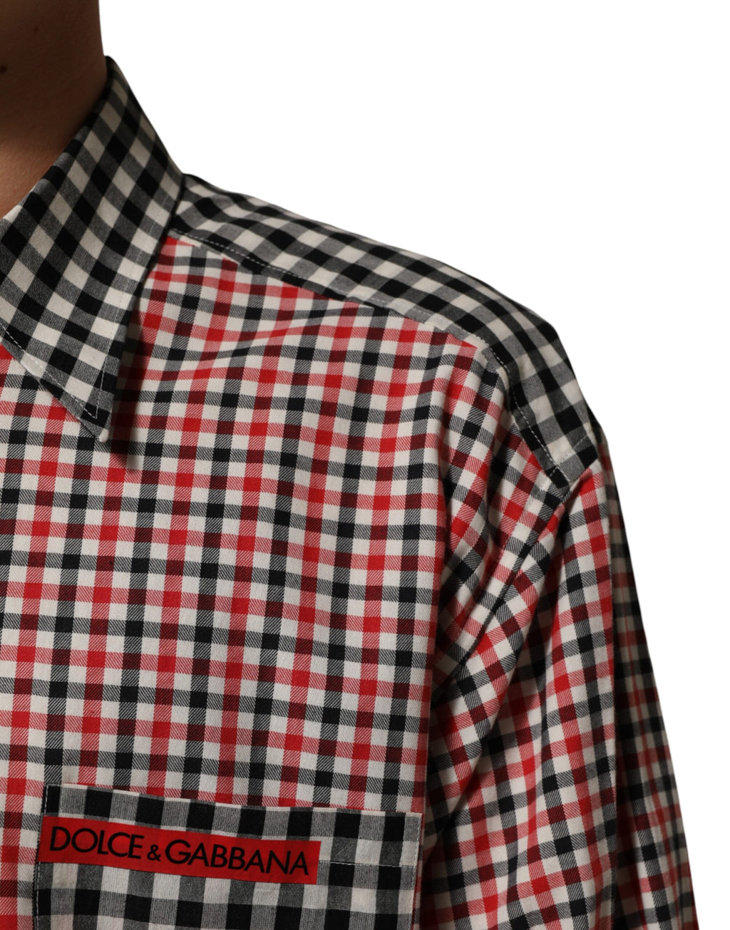 Camicia a quadri multicolore con colletto in cotone Dolce & Gabbana