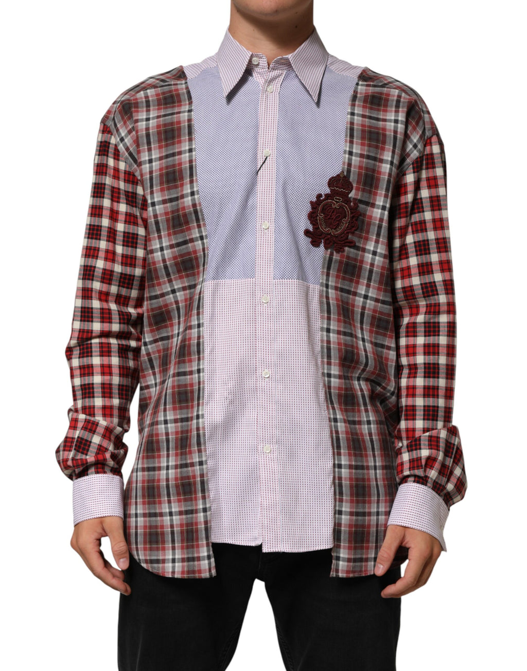 Camicia A Quadri Multicolore In Cotone Dolce & Gabbana Con Colletto