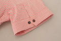Camicia a maniche corte in cotone a righe rosse e bianche Dolce & Gabbana