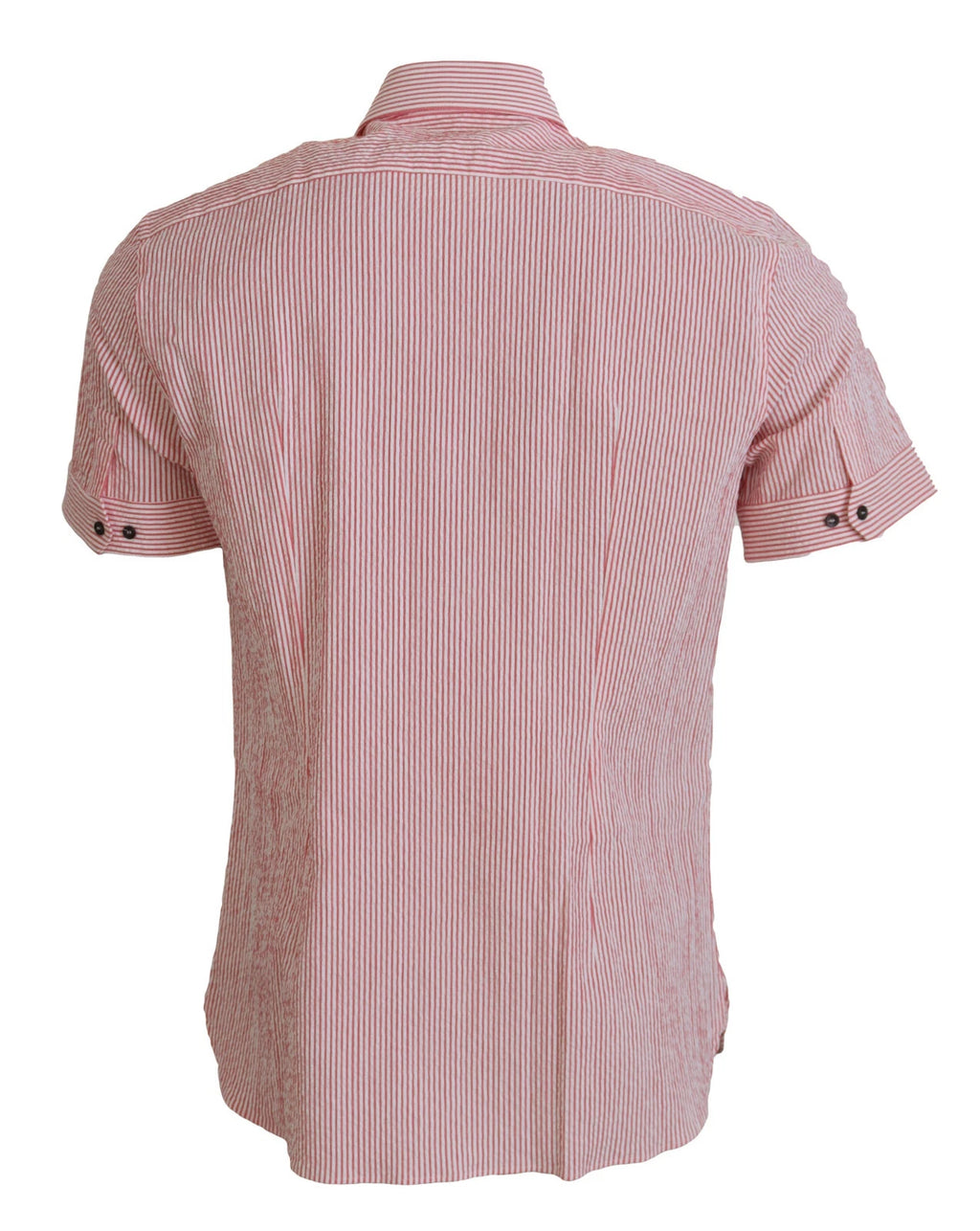 Camicia a maniche corte in cotone a righe rosse e bianche Dolce & Gabbana