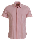 Camicia a maniche corte in cotone a righe rosse e bianche Dolce & Gabbana